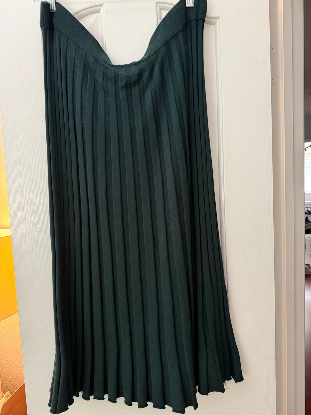 a new day Dark Teal Pleated Midi Skirt